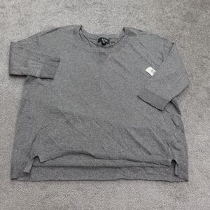 A.N.A. A New Approach Sweater Womens LP Gray Metallic Crew Neck Pullover NWT New